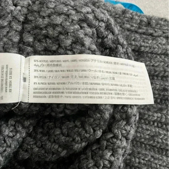 [M]Abercrombie & Fitch  Dark Gray Chunky Knit Turtleneck Sweater - Picture 9 of 9